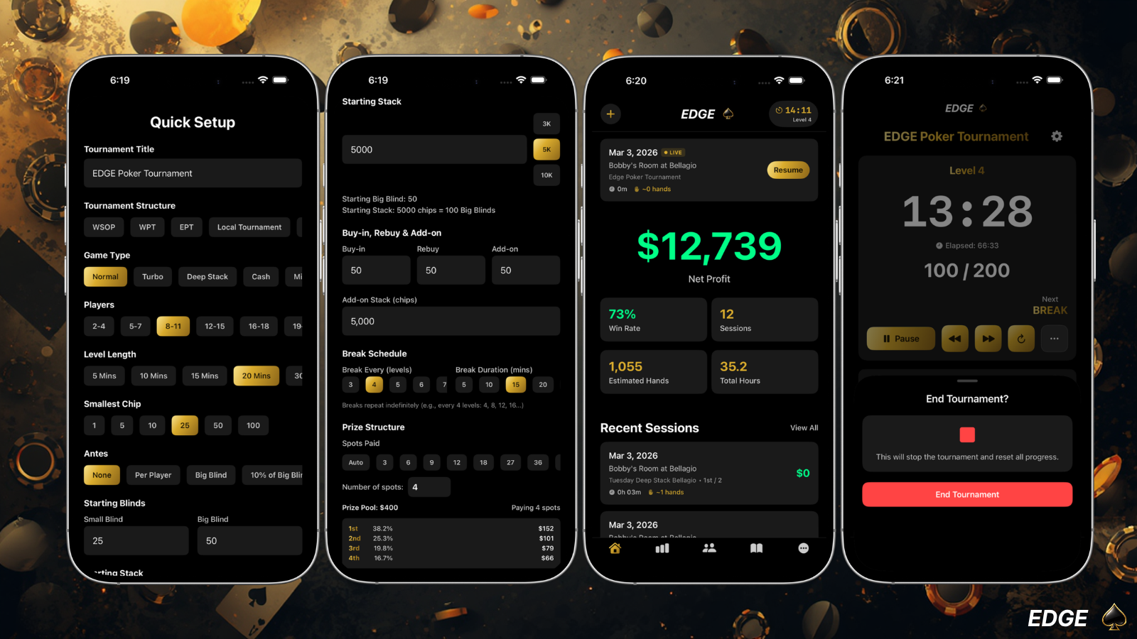 EDGE Poker tournament setup